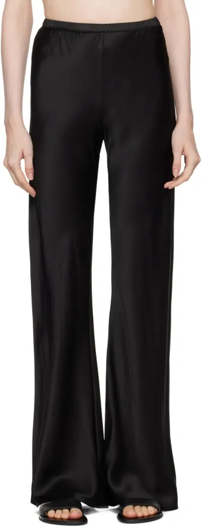 Silk Laundry Black Bias-cut Lounge Pants