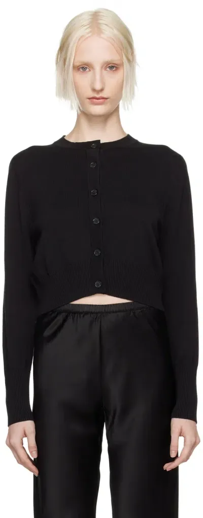 Silk Laundry Black Cropped Cardigan