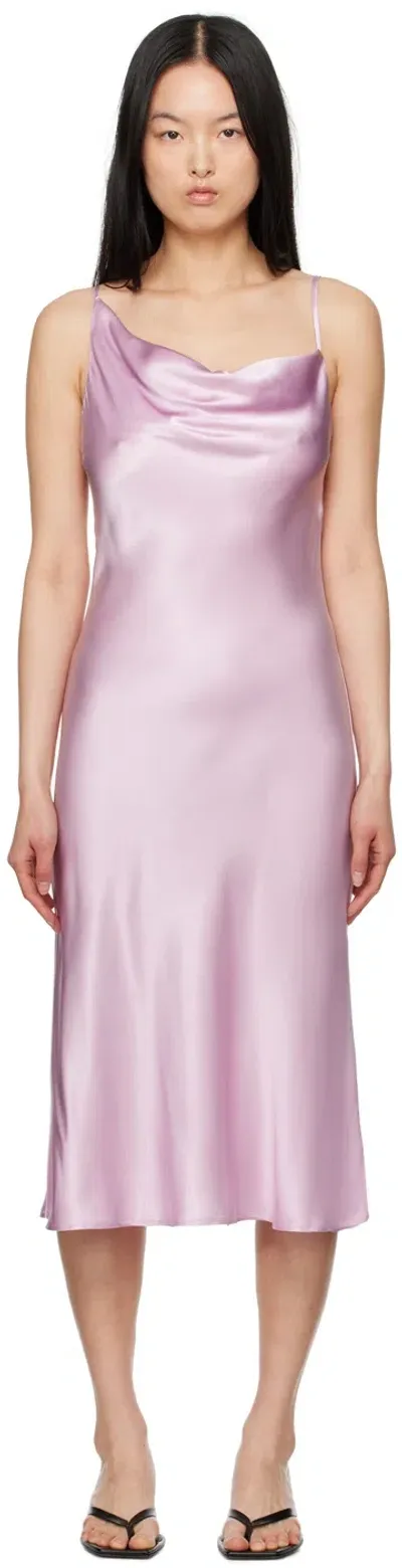 Silk Laundry Purple Carrie Midi Dress In Lilac