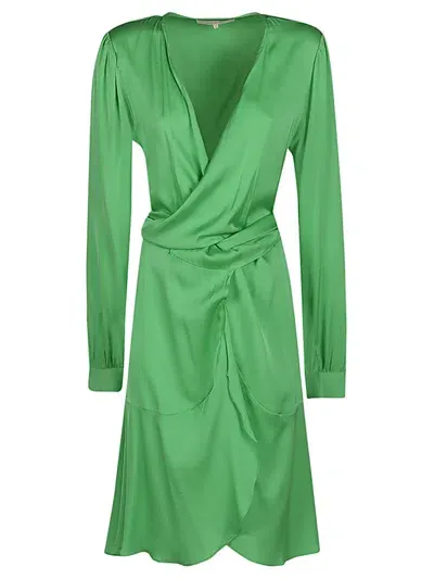 Silk95 Five Short Silk Dress In Green