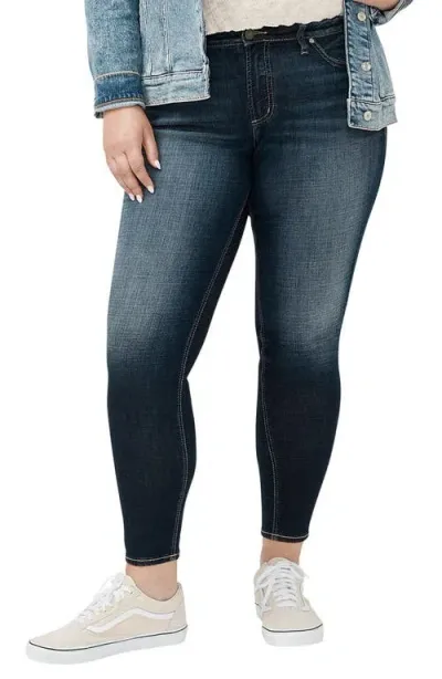 Silver Jeans Co. Suki Curvy Mid Rise Skinny Jeans In Indigo