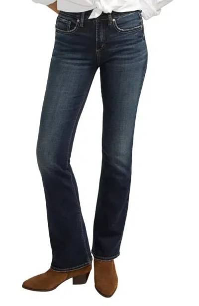 Silver Jeans Co. Suki Curvy Mid Rise Slim Bootcut Jeans In Indigo