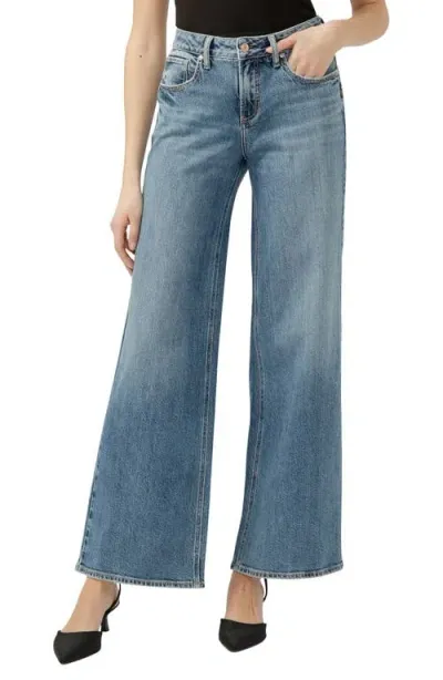 Silver Jeans Co. Suki Curvy Mid Rise Wide Leg Jeans In Indigo