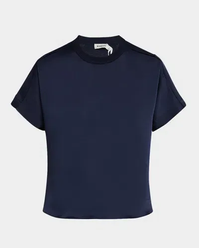 Simkhai Addy Short-sleeve Knit T-shirt In Midnight