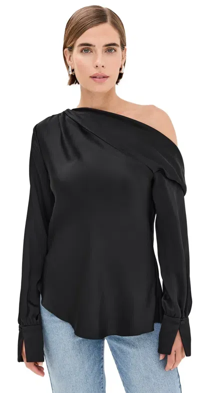 Simkhai Alice One Shoulder Top Black