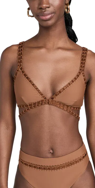 Simkhai Catina Bikini Top Bronze