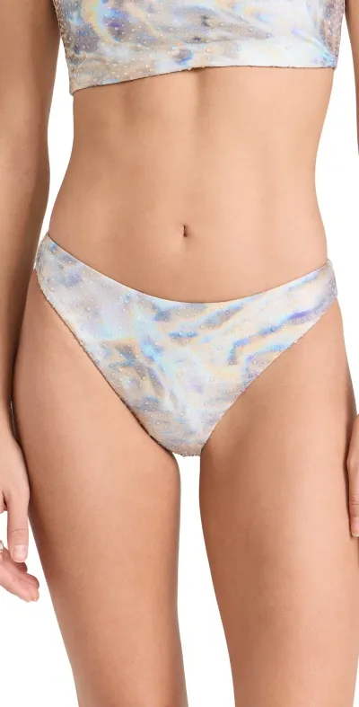 Simkhai Cooper Bikini Bottoms Water Print Mother Of Pearl