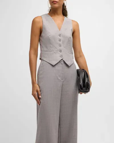 Simkhai Deb Wool Suiting Vest In Heather Gray