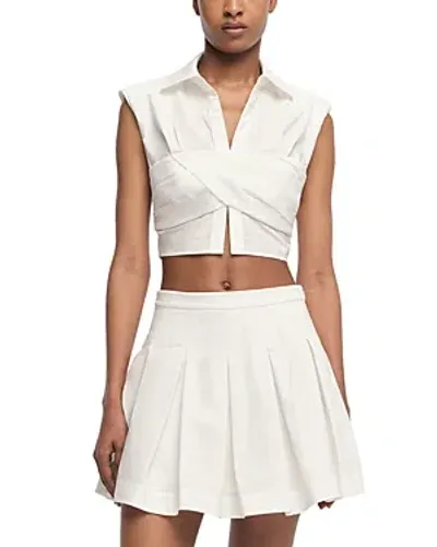 Simkhai Emie Cropped Sculpted Top In White