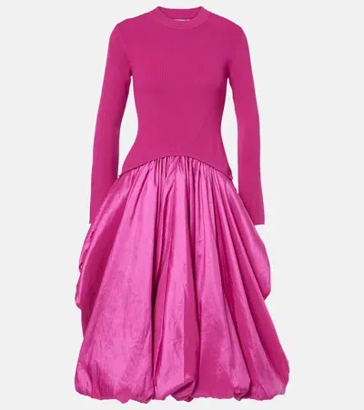 Simkhai Kenlie Taffeta-trimmed Gown In Magenta