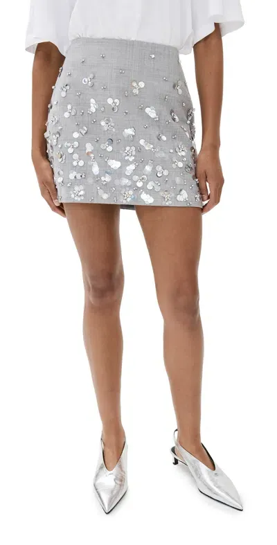 Simkhai Larissa Combo Miniskirt Heather Gray