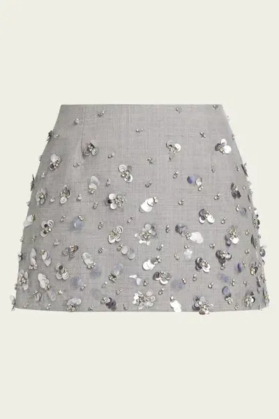 Simkhai Larissa Mini Skirt In Heather Gray In White