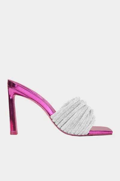 Simkhai Lena Metallic Crystal Mule In Fuchsia In White