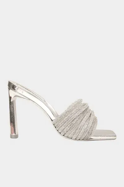 Simkhai Lena Metallic Crystal Mule In Silver In White