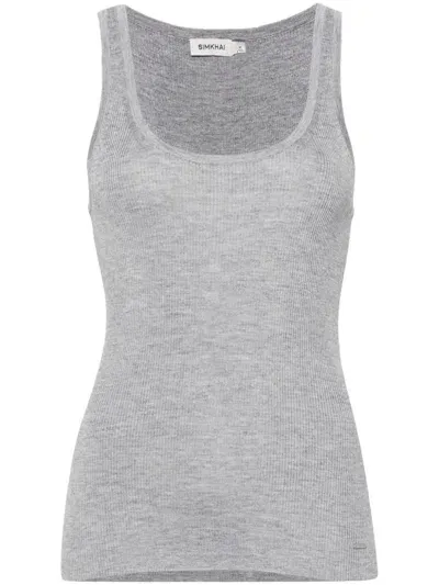 Simkhai Logo Plaque Tank Top In Grey