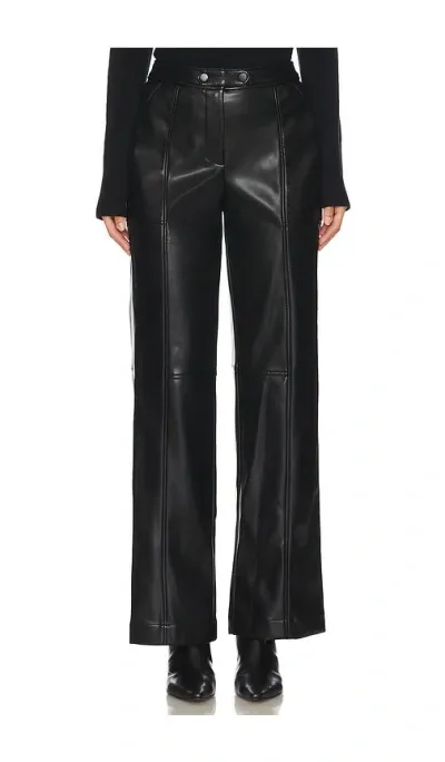 Simkhai Mackenzie Faux Leather Pant In 黑色