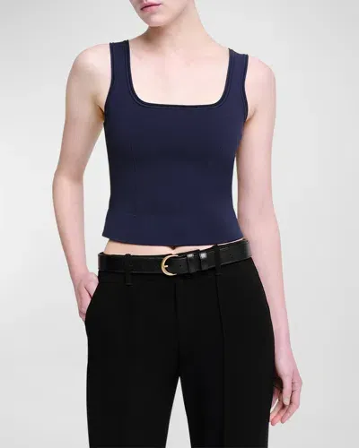 Simkhai Ramaina Square-neck Tank Top In Midnight