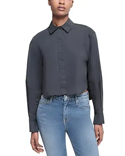 Simkhai Renata Cropped Button Down Shirt In Midnight