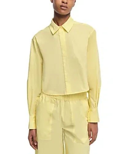 Simkhai Renata Cropped Button Up Shirt In Pineapple