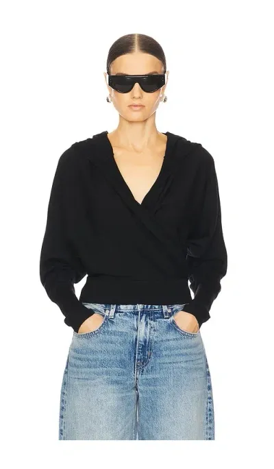 Simkhai Symone Cowl-neck Satin Top In Black