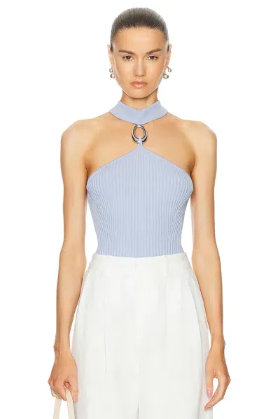 Simkhai Rubie Mock Neck Top With Hardware In French Blue