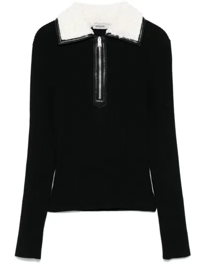 Simkhai Sherin Long Sleeve Top In Black