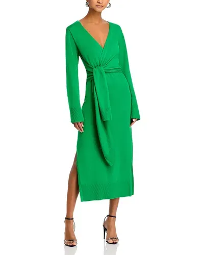 Simkhai Skyla Wrap Sweater Dress In Forest