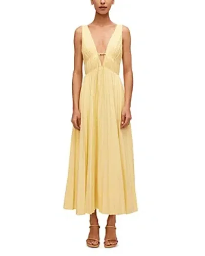 Simkhai Stephanie Sleeveless Plunge Dress In Sulfur