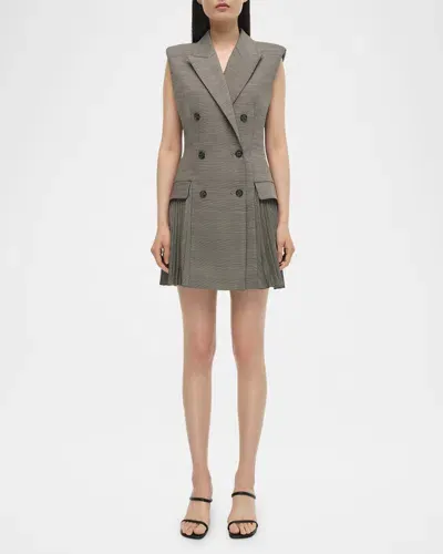 Simkhai Tanaka Sleeveless Mini Blazer Dress In Black White