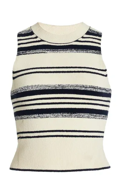 Simkhai Tatyana Striped Knit Tank Top In Navy