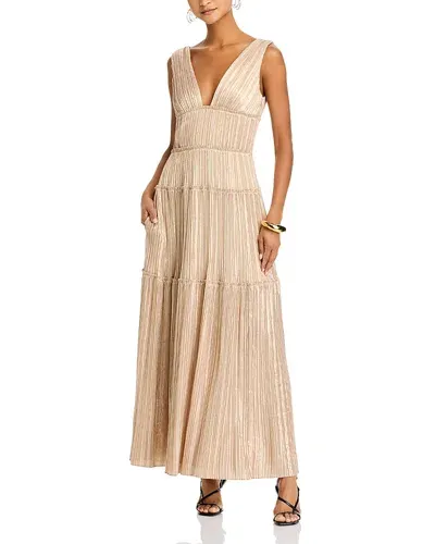 Simkhai Vallen Pleated Gown In Champagne