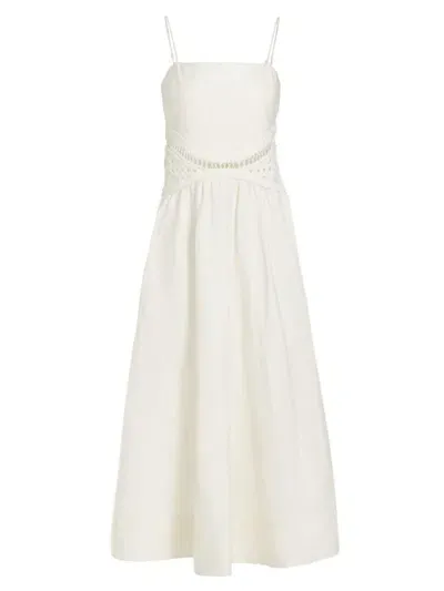 Simkhai Women's Malena Sleeveless Midi-dress In White