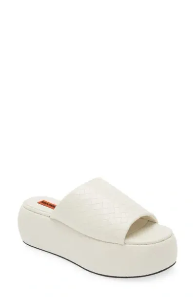 Simon Miller Cloudy Woven Platform Slide Sandal In Weiss