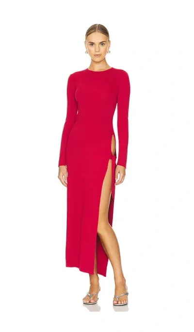 Simon Miller Junjo Long Sleeve Knit Dress In Sangria