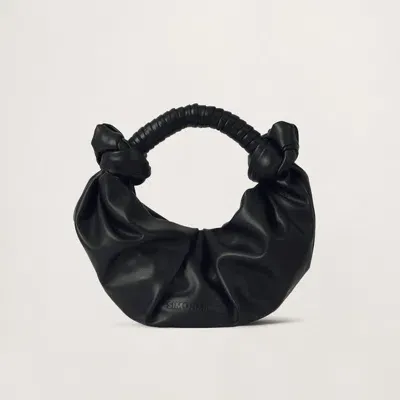 Simon Miller Lopsy Ruched Shoulder Bag In Black