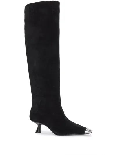 Simon Miller Kuki Cap Toe Over The Knee Kitten Heel Boot In Black