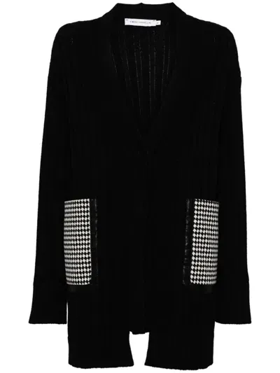 Simona Corsellini Checked-pocket Cardigan In Schwarz