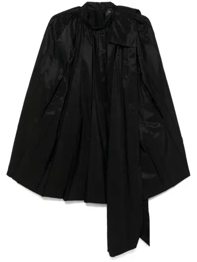 Simone Rocha Bow-detail Pleated Mini Dress In Black