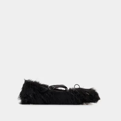 Simone Rocha Criss Cross Ballerinas In Black