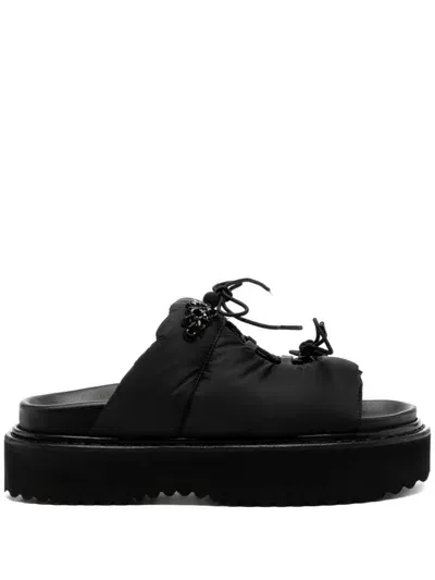 Simone Rocha Black Platform Ghillie Sandals In Black/jet