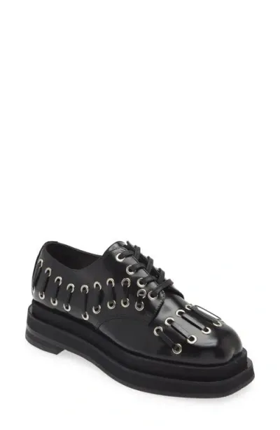 Simone Rocha Heart Toe Platform Derby In Black