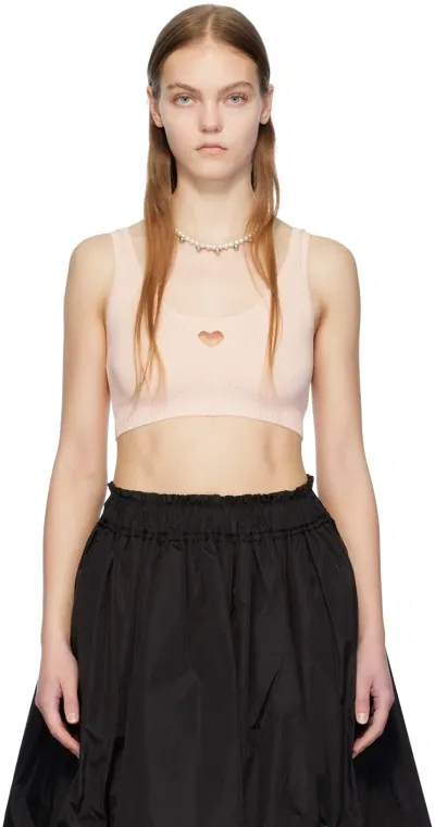 Simone Rocha Pink Love Heart Bra In Rose