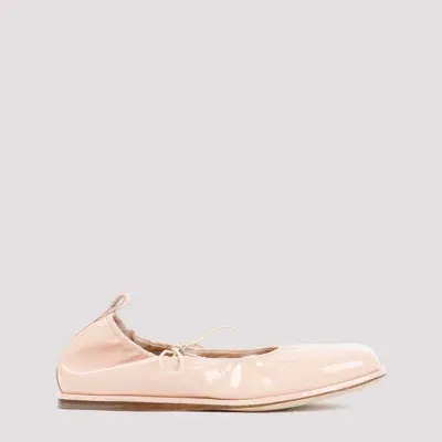 Simone Rocha Heart-toe Patent Leather Ballerina Shoes In Pink