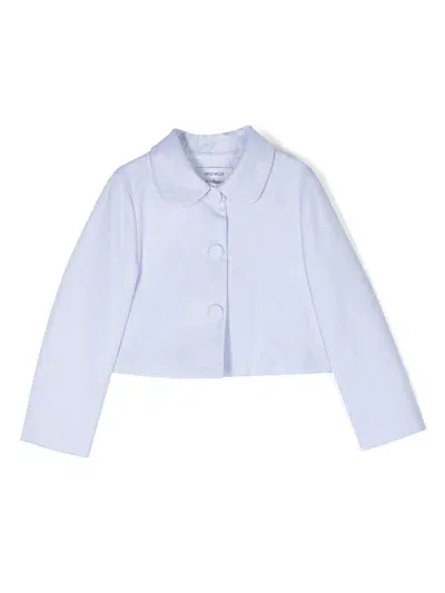 Simonetta Kids'  X Luisa Beccaria Giacca Crop Celeste In Cotone In Blue