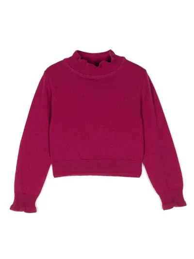 Simonetta Kids' Roll-neck Cashmere Jumper In Purple