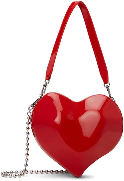 Simonmiller Red Molded Heart Bag In Mod Orange