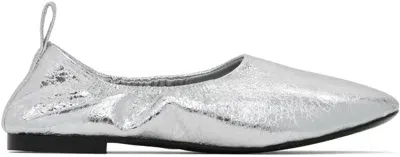 Simonmiller Silver Crinkle Metallic Riad Ballerina Flats