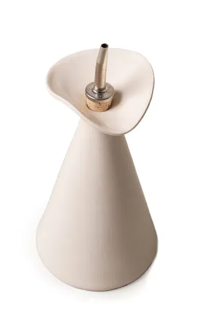 Sin Flora Oil Ceramic Cruet In White