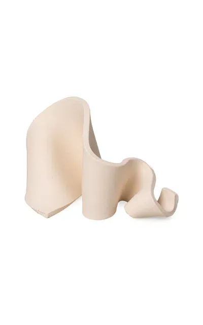 Sin Furl Ceramic Art Object In White