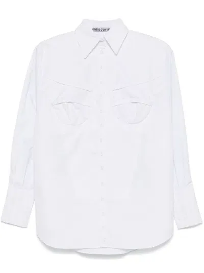 Sinéad O’dwyer Bib-detail Cotton Shirt In White